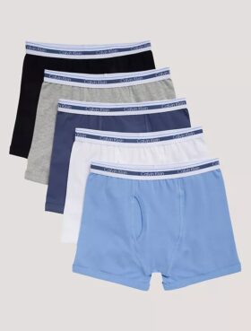Conjunto de 5 Boxers justos em algodão Cotton Stretch para meninos