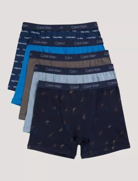 Conjunto de 5 Boxers justos em algodão Cotton Stretch para meninos