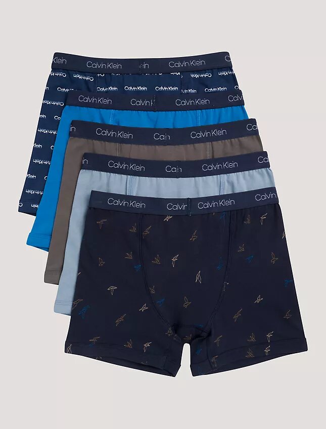 Conjunto de 5 Boxers justos em algodão Cotton Stretch para meninos Conjunto de 5 Boxers justos em algodão Cotton Stretch para meninos