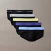 Conjunto de 5 cuecas slip de cintura baixa em Cotton Stretch Icon