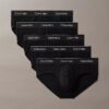 Conjunto de 5 cuecas slip de cintura baixa em Cotton Stretch Icon