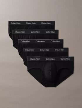 Conjunto de 5 cuecas slip de cintura baixa em Cotton Stretch Icon