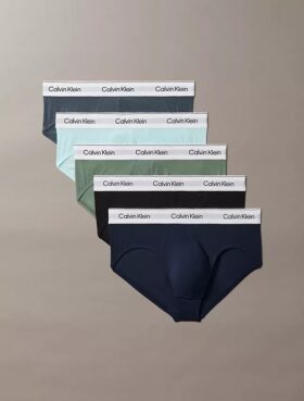Conjunto de 5 cuecas slip de cintura baixa em Cotton Stretch Icon
