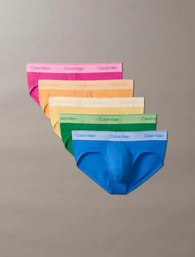 Conjunto de 5 cuecas slip justas Icon Cotton Stretch Pride