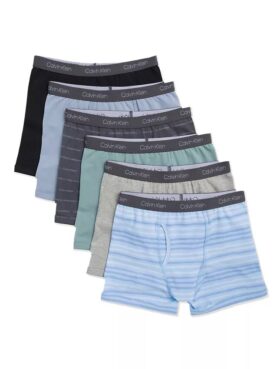 Conjunto de 6 Boxers justos em algodão Cotton Stretch para meninos