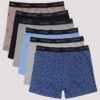 Conjunto de 6 Boxers justos em algodão Cotton Stretch para meninos Conjunto de 6 Boxers justos em algodão Cotton Stretch para meninos