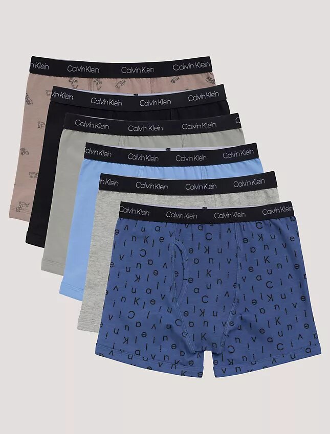 Conjunto de 6 Boxers justos em algodão Cotton Stretch para meninos Conjunto de 6 Boxers justos em algodão Cotton Stretch para meninos
