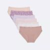 Conjunto de 6 cuecas Hipster com logótipo para meninas Conjunto de 6 cuecas Hipster com logótipo para meninas