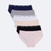 Conjunto de 6 cuecas Hipster com logótipo para meninas Conjunto de 6 cuecas Hipster com logótipo para meninas