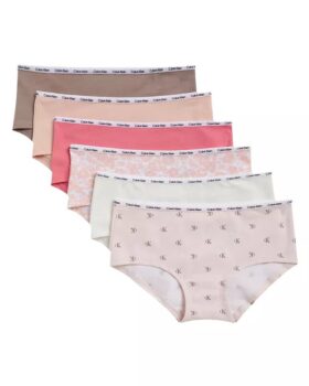 Conjunto de 6 cuecas Hipster em Cotton Stretch para meninas