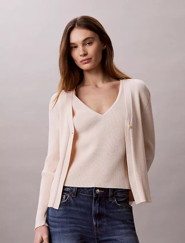 Conjunto de camisola e top em malha de algodão Conjunto de camisola e top em malha de algodão