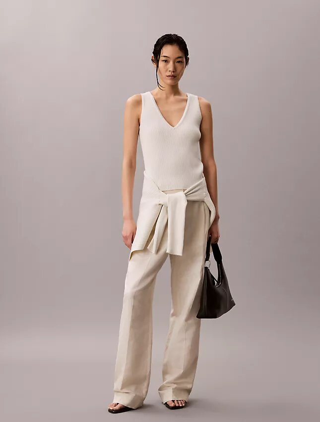 Conjunto de camisola e top em malha de algodão Conjunto de camisola e top em malha de algodão