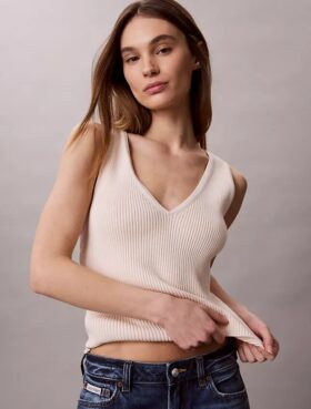 Conjunto de camisola e top em malha de algodão