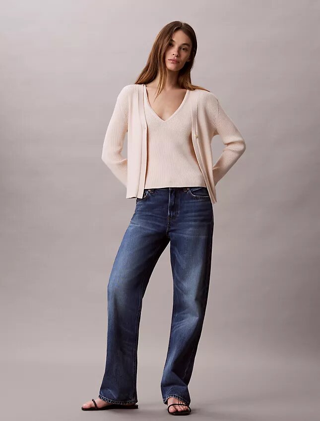 Conjunto de camisola e top em malha de algodão Conjunto de camisola e top em malha de algodão