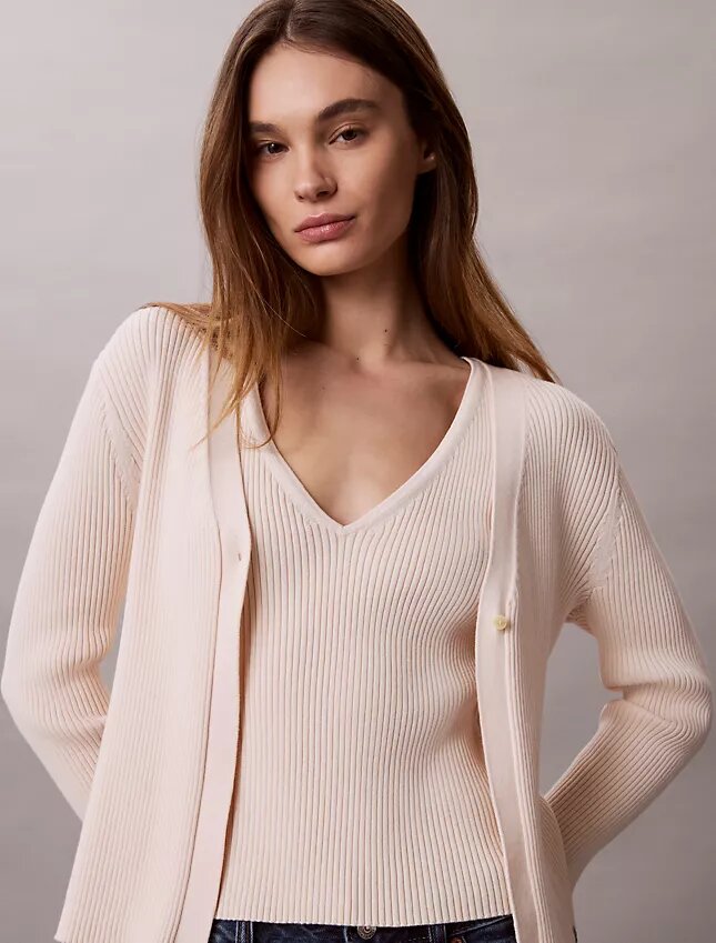 Conjunto de camisola e top em malha de algodão Conjunto de camisola e top em malha de algodão