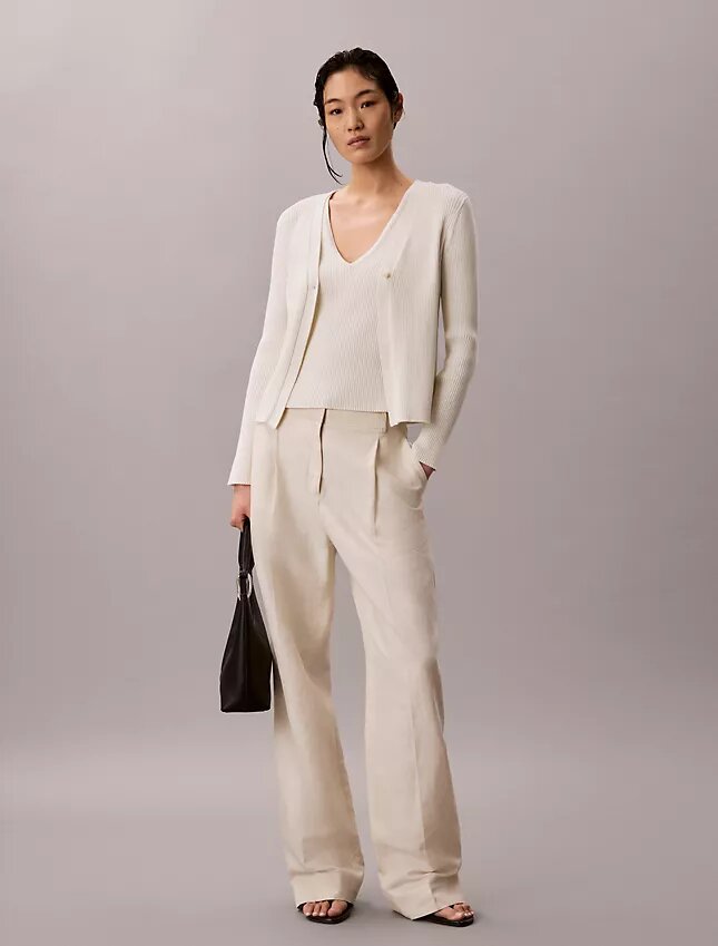 Conjunto de camisola e top em malha de algodão Conjunto de camisola e top em malha de algodão