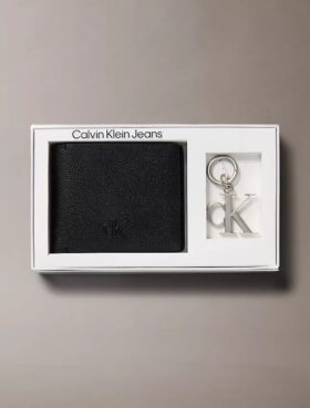 Conjunto de presente com carteira em couro refinado + porta-chaves