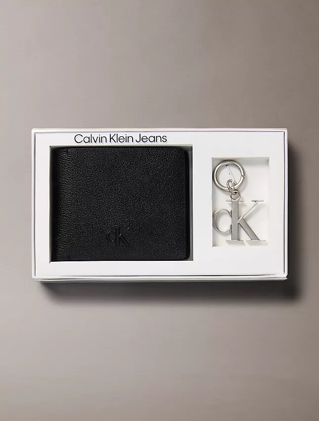 Conjunto de presente com carteira em couro refinado + porta-chaves Conjunto de presente com carteira em couro refinado + porta-chaves