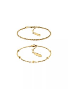 Conjunto de pulseiras em camadas