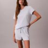Conjunto de t-shirt e calções em mistura de viscose e algodão Conjunto de t-shirt e calções em mistura de viscose e algodão