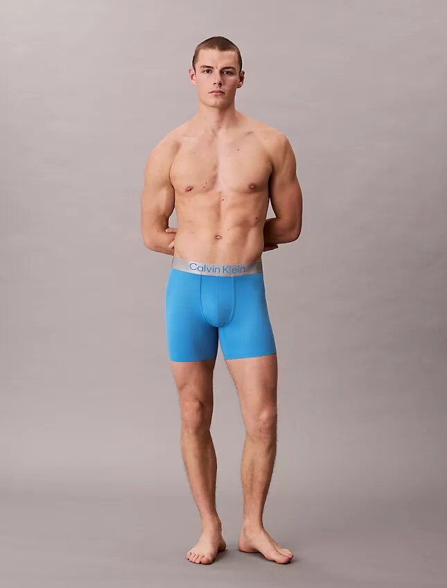 Cueca Boxer Brief elástica em microfibra escovada Cueca Boxer Brief elástica em microfibra escovada