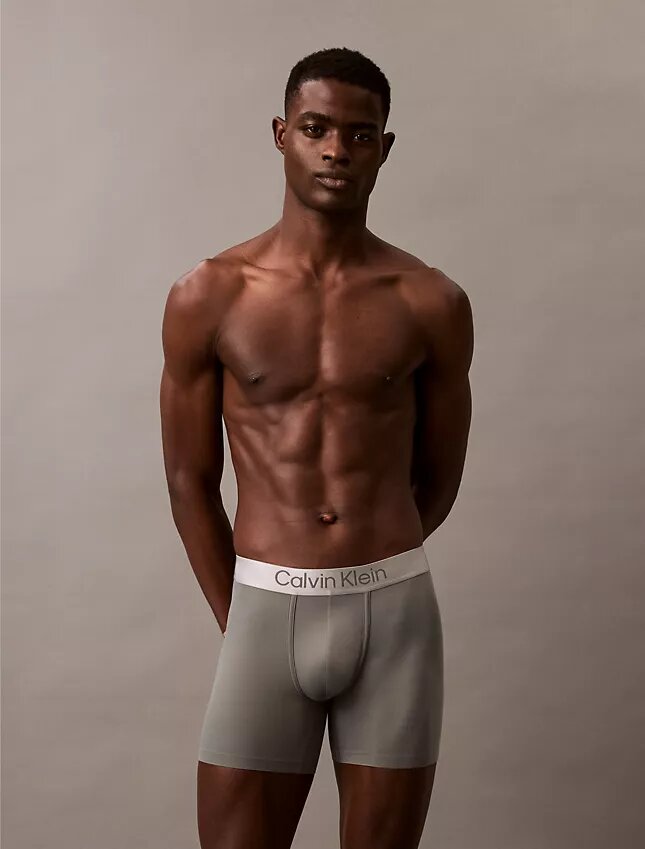 Cueca Boxer Brief elástica em microfibra escovada Cueca Boxer Brief elástica em microfibra escovada