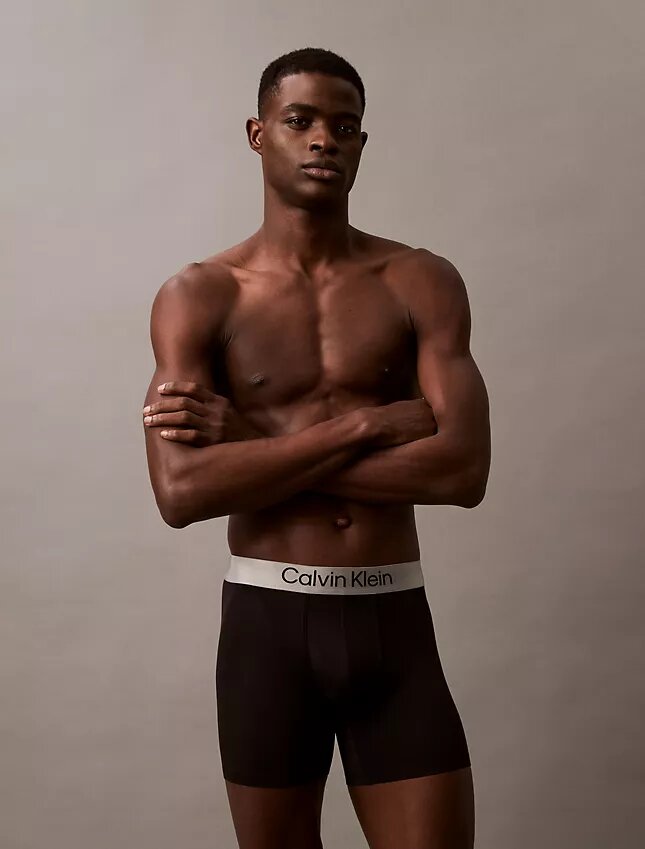 Cueca Boxer Brief elástica em microfibra escovada Cueca Boxer Brief elástica em microfibra escovada
