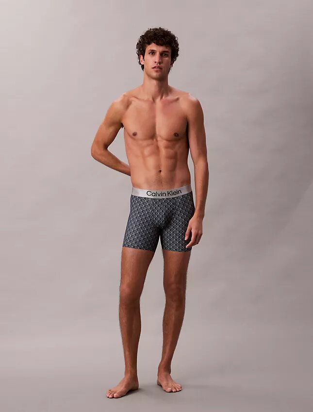 Cueca Boxer Brief elástica em microfibra escovada Cueca Boxer Brief elástica em microfibra escovada
