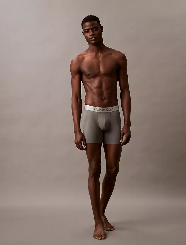 Cueca Boxer Brief elástica em microfibra escovada Cueca Boxer Brief elástica em microfibra escovada