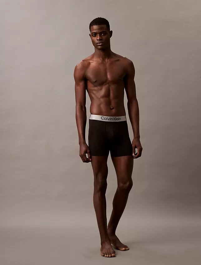 Cueca Boxer Brief elástica em microfibra escovada Cueca Boxer Brief elástica em microfibra escovada