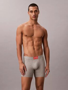 Cueca boxer clássica em algodão canelado Heritage Boxer Brief