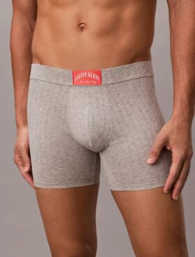 Cueca boxer clássica em algodão canelado Heritage Boxer Brief