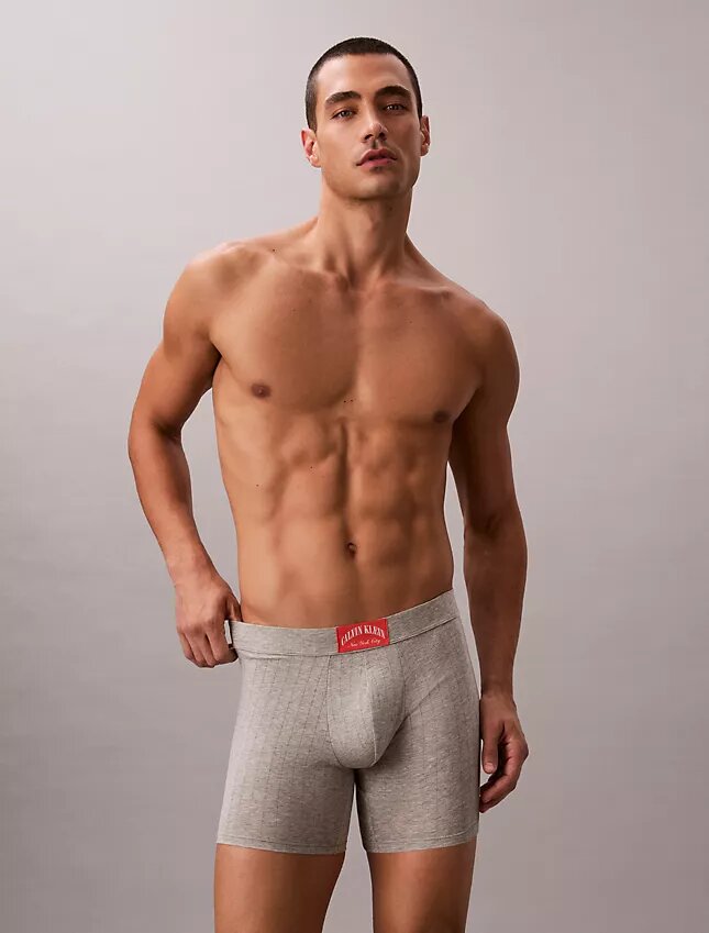 Cueca boxer clássica em algodão canelado Heritage Boxer Brief Cueca boxer clássica em algodão canelado Heritage Boxer Brief