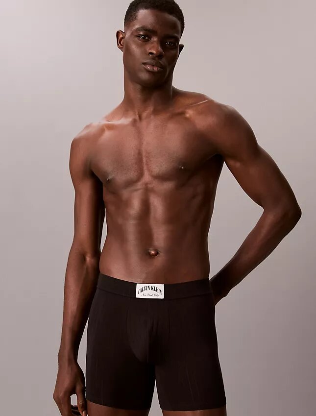 Cueca boxer clássica em algodão canelado Heritage Boxer Brief Cueca boxer clássica em algodão canelado Heritage Boxer Brief