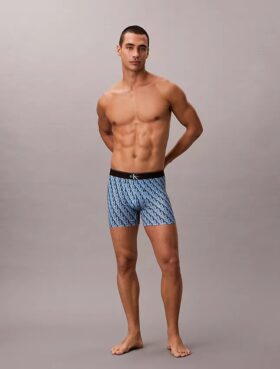 Cueca boxer elástica em microfibra com Monogram gráfico
