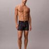 Cueca boxer elástica em microfibra com Monogram gráfico Cueca boxer elástica em microfibra com Monogram gráfico