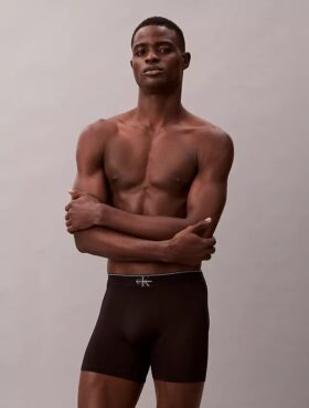 Cueca boxer elástica em microfibra com Monogram gráfico