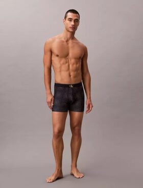 Cueca boxer elástica em microfibra com Monogram gráfico