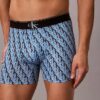 Cueca boxer elástica em microfibra com Monogram gráfico Cueca boxer elástica em microfibra com Monogram gráfico