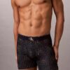 Cueca boxer elástica em microfibra com Monogram gráfico Cueca boxer elástica em microfibra com Monogram gráfico