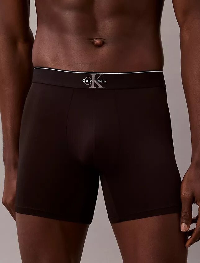Cueca boxer elástica em microfibra com Monogram gráfico Cueca boxer elástica em microfibra com Monogram gráfico