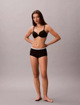 Cueca Boyshort com logótipo icónico