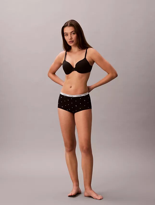 Cueca Boyshort com logótipo icónico Cueca Boyshort com logótipo icónico