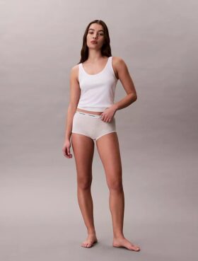 Cueca Boyshort com logótipo icónico