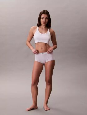 Cueca Boyshort com logótipo icónico