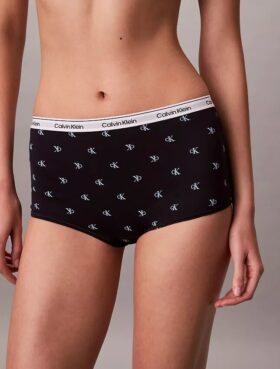 Cueca Boyshort com logótipo icónico