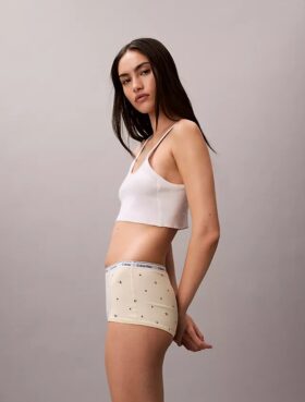 Cueca Boyshort com logótipo icónico