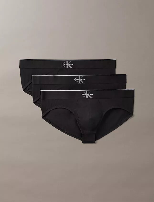 Cueca de algodão Cotton Stretch com Monogram gráfico, embalagem de 3 unidades Cueca de algodão Cotton Stretch com Monogram gráfico, embalagem de 3 unidades