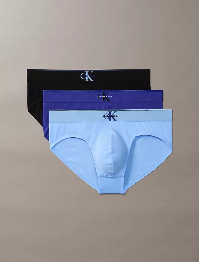 Cueca de algodão Cotton Stretch com Monogram gráfico, embalagem de 3 unidades Cueca de algodão Cotton Stretch com Monogram gráfico, embalagem de 3 unidades