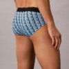 Cueca de cintura baixa em microfibra elástica com monograma gráfico Cueca de cintura baixa em microfibra elástica com monograma gráfico